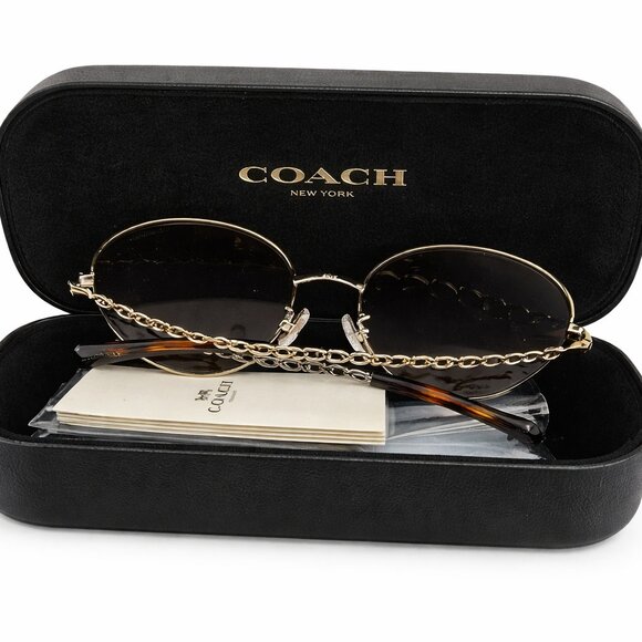 COACH Sunglasses – Light Gold Frame / Brown Gradient Lenses - Picture 3 of 6